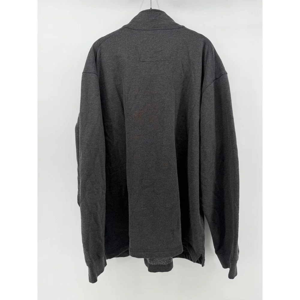 Blue Mountain Mens 2XL Charcoal Gray Heather Quarter Zip Fleece Pullover Sweater